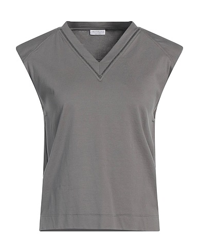 BRUNELLO CUCINELLI T-shirt Lead 100% Cotton, Acetate, Silk, Ecobrass