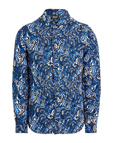 JUST CAVALLI Patterned shirt Blue 100% Cotton