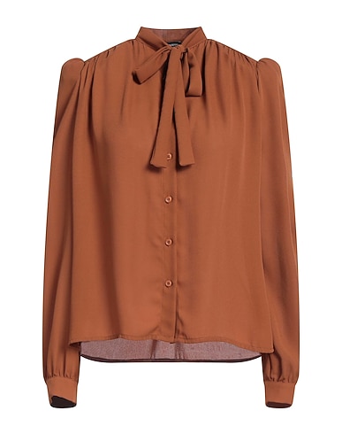 CRISTINAEFFE Solid color shirts & blouses Camel 100% Polyester
