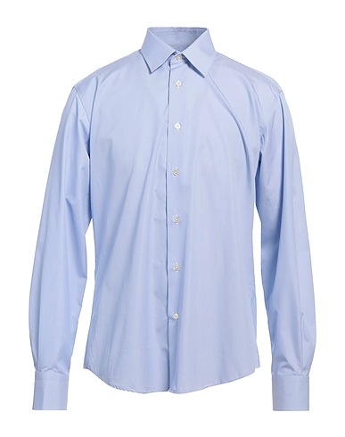 BRIAN DALES Striped shirt Light blue 100% Cotton