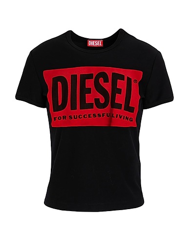 DIESEL T-shirt Black 83% Cotton, 13% Polyester, 4% Elastane