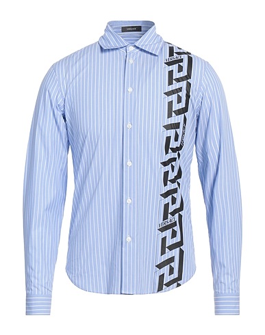 VERSACE Striped shirt Light blue 100% Cotton