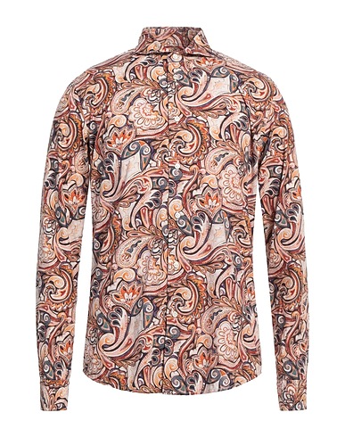 BRIAN DALES Patterned shirt NATURAL LOW IMPACT Rust 100% Cotton