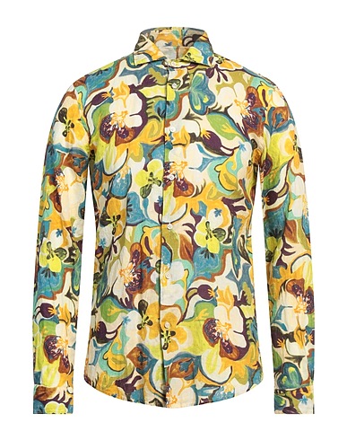 BRIAN DALES Linen shirt NATURAL LOW IMPACT Pastel yellow 100% Linen