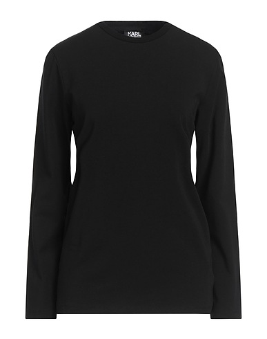KARL LAGERFELD Basic T-Shirt Black 95% Polyamide, 5% Elastane