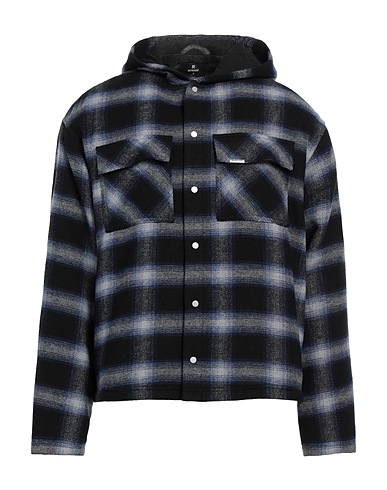 REPRESENT Camicia a quadri Nero 51% Acrilico, 28% Poliestere, 21% Lana