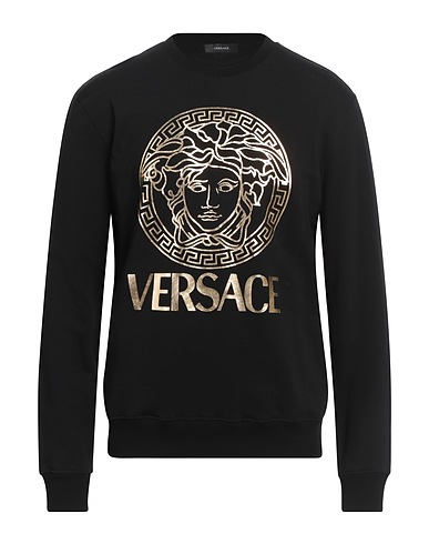 VERSACE Sweatshirt Black 100% Cotton, Elastane
