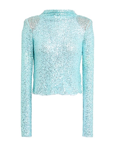 SELF-PORTRAIT Top Turquoise 95% Polyamide, 5% Metallic fiber
