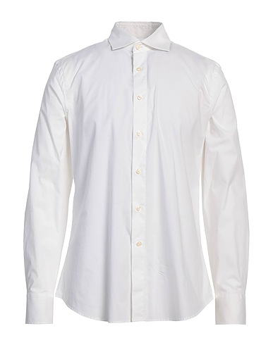 SEVENTY VENEZIA Solid color shirt White 96% Cotton, 4% Elastane