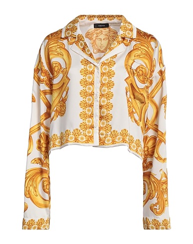 VERSACE Patterned shirts & blouses White 100% Polyester