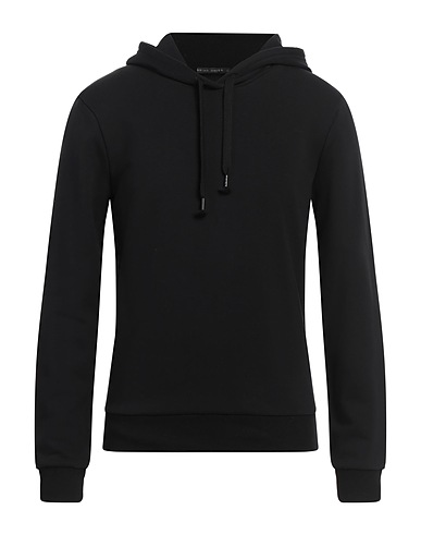 BRIAN DALES Hooded track jacket  Black 90% Cotton, 10% Polyester