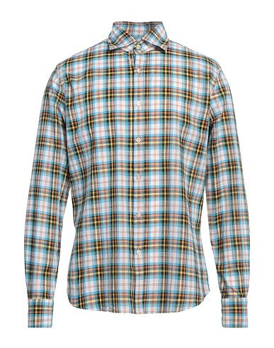 GIANNETTO PORTOFINO Camicia a quadri Azzurro 100% Cotone