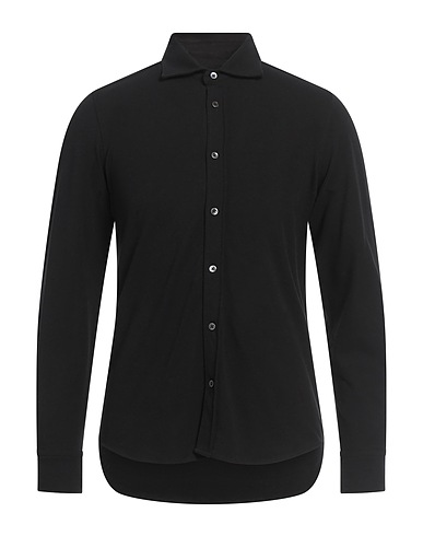 CIRCOLO 1901 Solid color shirt Black 94% Cotton, 6% Elastane
