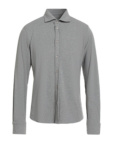 CIRCOLO 1901 Solid colour shirt Grey 94% Cotton, 6% Elastane