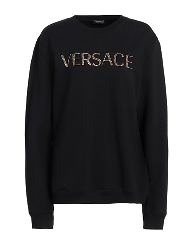 VERSACE Sweatshirt Black 100% Cotton, Aluminum, Elastane