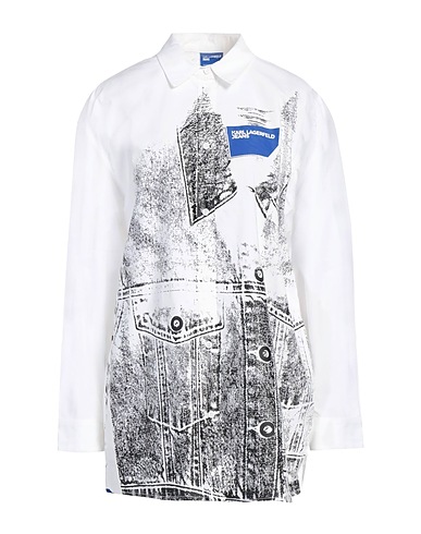KARL LAGERFELD JEANS Patterned shirts & blouses White 100% Cotton