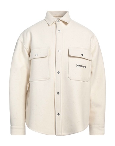 PALM ANGELS Solid color shirt Off white 100% Virgin Wool, Polyester