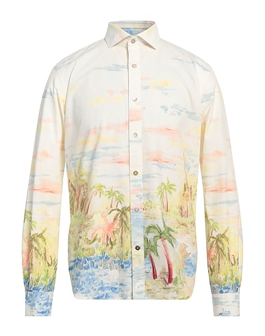 ALLEY DOCKS 963 Patterned shirt Ivory 100% Cotton