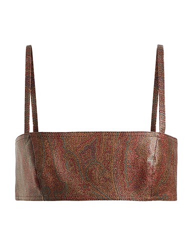 ETRO Top Chocolate brown 76% Cotton, 24% Polyester, PVC - Polyvinyl chloride