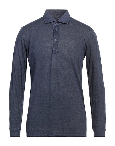 120% LINO Polo shirt Navy blue 100% Linen