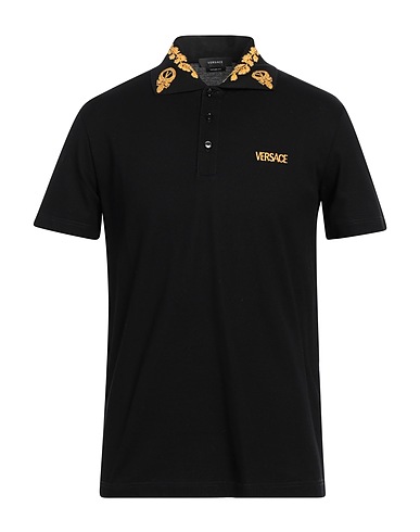 VERSACE Polo shirt Black 100% Cotton, Viscose