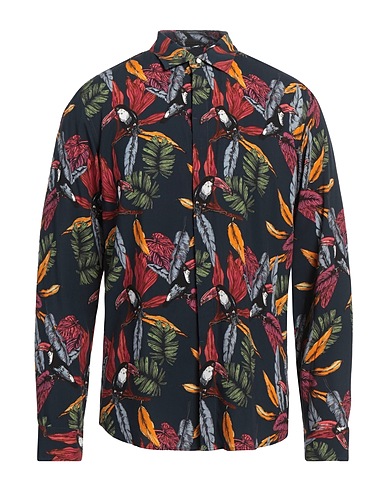 BERNA Patterned shirt Midnight blue 100% Viscose