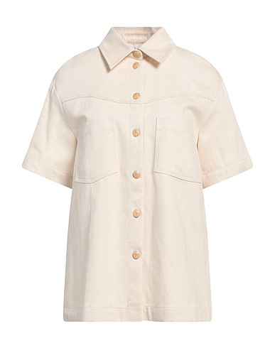 SKILLS & GENES Solid colour shirts & blouses Off white 64% Cotton, 18% Viscose, 11% Polyamide, 7% Linen