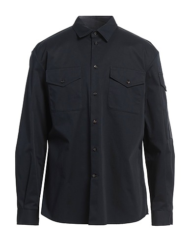 MCQUEEN Shirts Midnight blue 100% Cotton, Polyester