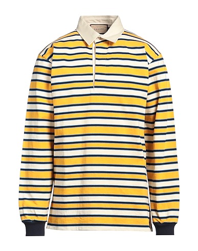 GUCCI Polo shirt Yellow 100% Cotton, Elastane