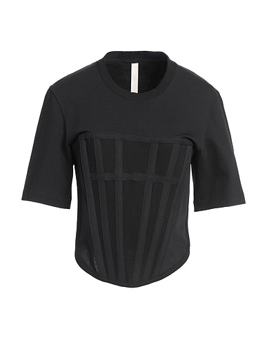 DION LEE T-shirt Black 100% Organic cotton, Elastane