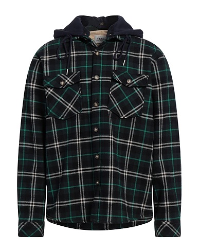 BERNA Camicia a quadri Verde scuro 100% Cotone