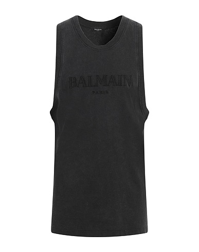 BALMAIN Tanktop Braungrau 100% Baumwolle
