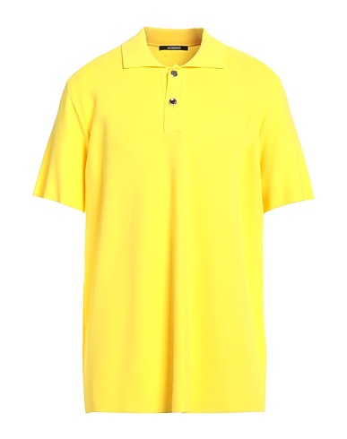 JACQUEMUS Polo shirt Yellow 65% Viscose, 35% Polyamide