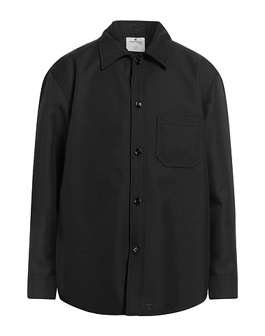 COURRÈGES Solid color shirt Black 100% Polyester