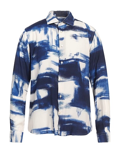BRIAN DALES Patterned shirt NATURAL LOW IMPACT Blue 100% Viscose