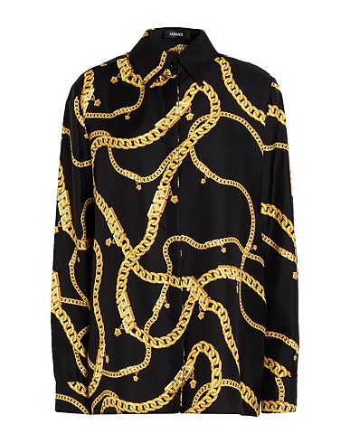 VERSACE Camicie  e bluse fantasia Nero 100% Seta