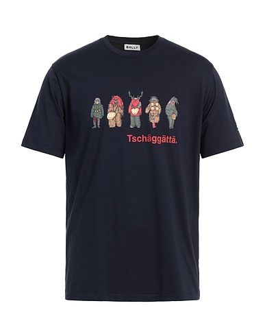 BALLY T-shirt Navy blue 100% Organic cotton