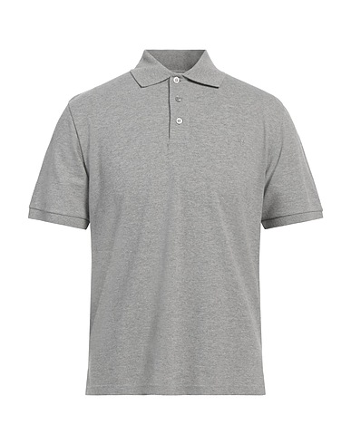 SAINT LAURENT Polo shirt Grey 50% Cotton, 50% Polyester