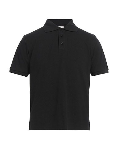SAINT LAURENT Polo shirt Black 50% Cotton, 50% Polyester