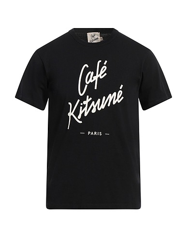 CAFÉ KITSUNÉ Футболка Чёрный 100% Хлопок