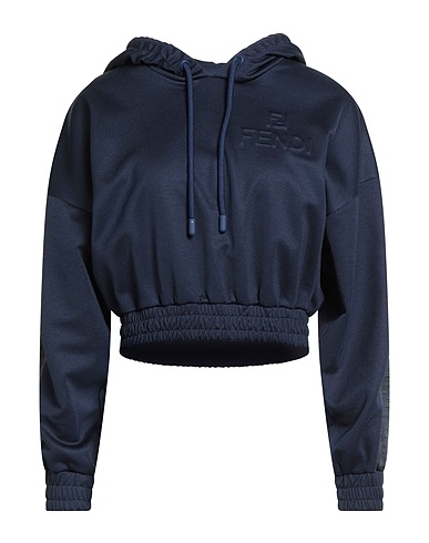 FENDI Hooded sweatshirt Navy 55% Polyester, 45% Cotton, Polyamide, Elastane