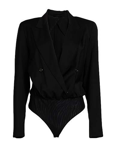 MAX MARA TOPWEAR Black 100% Virgin Wool, Polyamide, Elastane