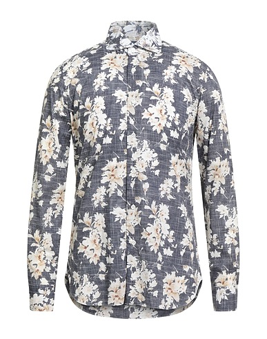BARBA Napoli Patterned shirt Navy blue 100% Cotton