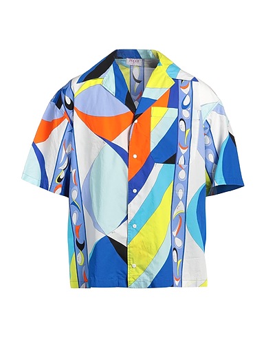 PUCCI Camicia fantasia Blu 100% Cotone