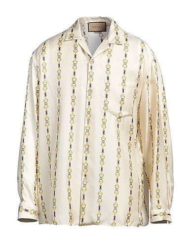 GUCCI Patterned shirt Beige 100% Silk