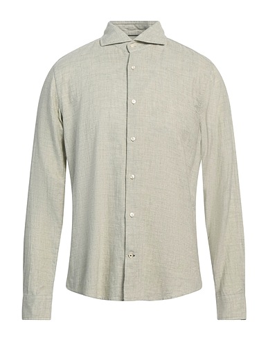 JOOP! Solid color shirt Sage green 80% Cotton, 20% Wool