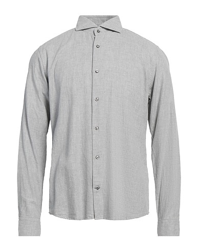 JOOP! Solid colour shirt Light grey 80% Cotton, 20% Wool
