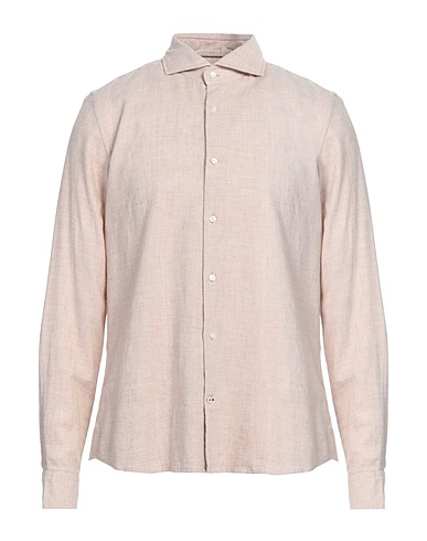 JOOP! Solid colour shirt Light brown 80% Cotton, 20% Wool