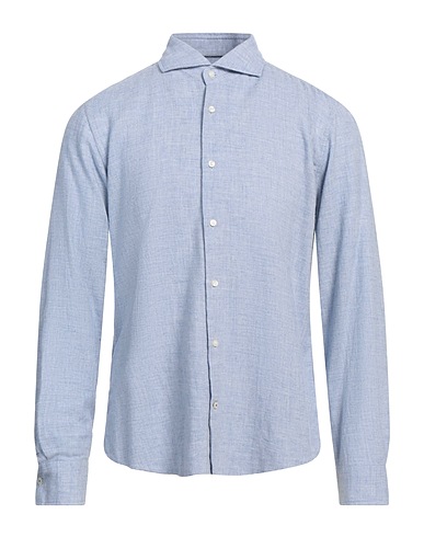 JOOP! Solid color shirt Light blue 80% Cotton, 20% Wool