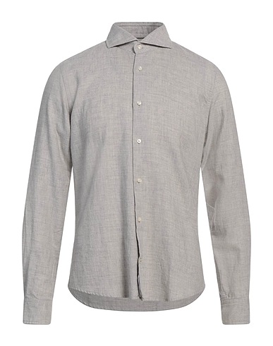 JOOP! Solid colour shirt Grey 80% Cotton, 20% Wool
